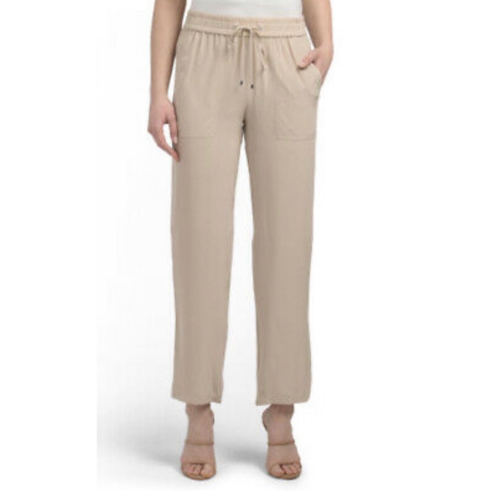 NWT $295 Theory Silk Pants Cortlandt Light Barley